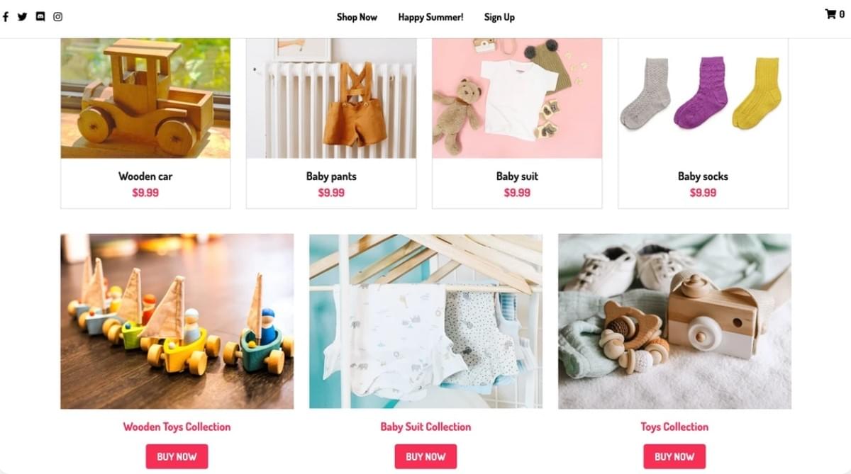 Template de Loja Online Peggi da Strikingly