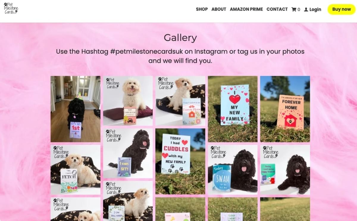 Sociale marketing: mijlpaalkaarten voor huisdieren