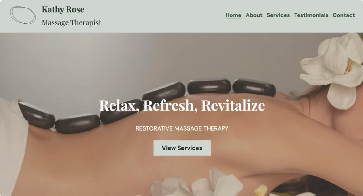 Massage Therapeut Sjabloon van Strikingly