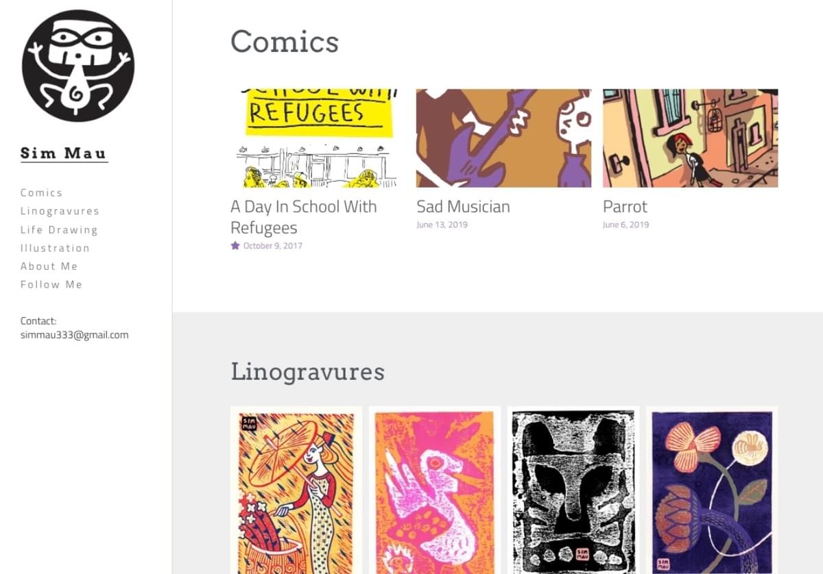 Grafikdesign-Website: Sim Mau