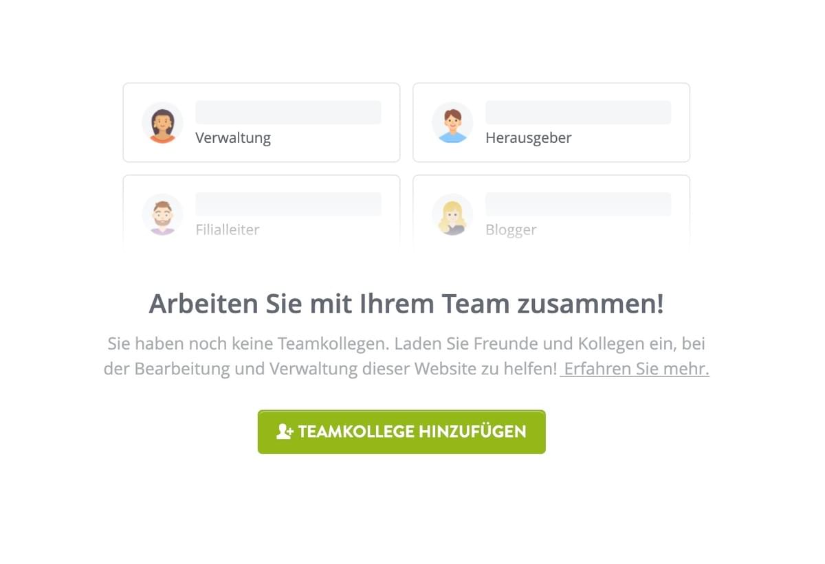 Strikingly Team Kollaborationsfunktion