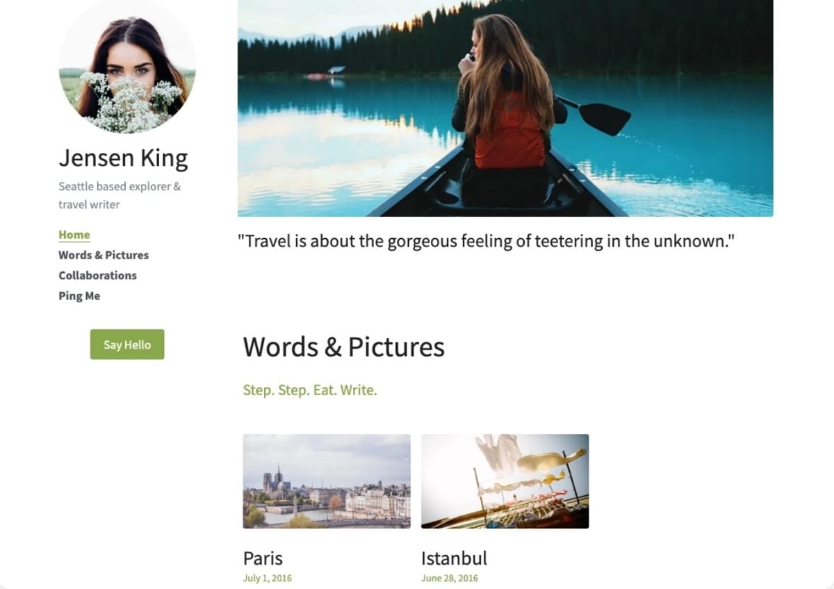 Schone Blog Template van Strikingly