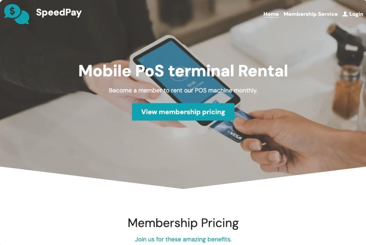 Modelo SpeedPay da Strikingly