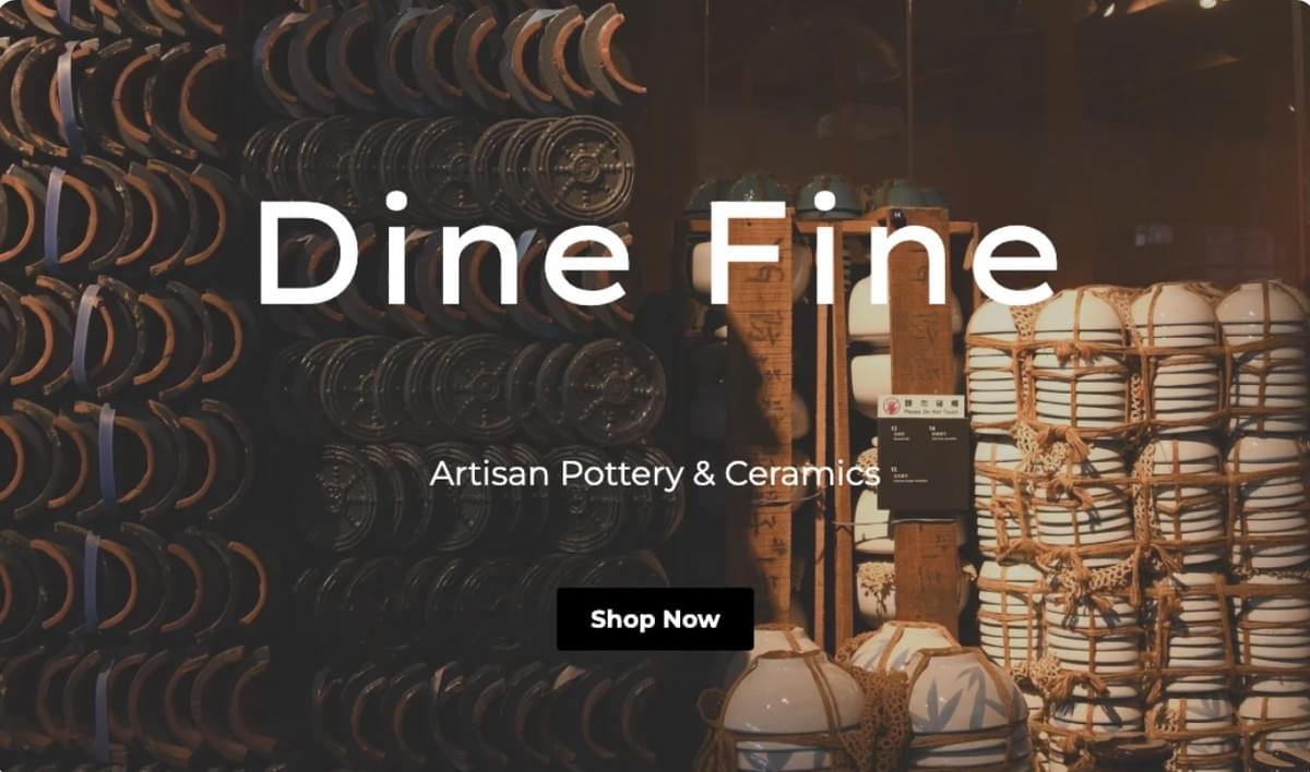 Modelo Dine Fine da Strikingly