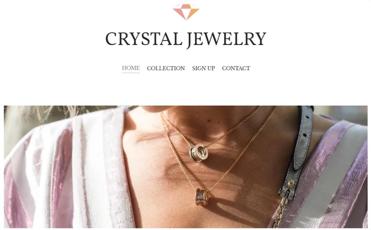 Crystal-mall från Strikingly