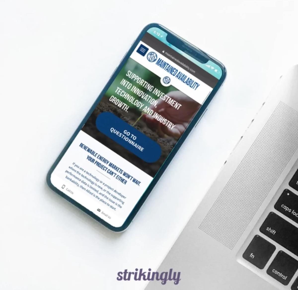 Mobiel responsief ontwerp van Strikingly