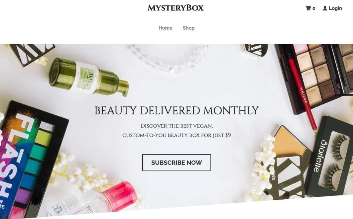 MysteryBox-sjabloon van Strikingly