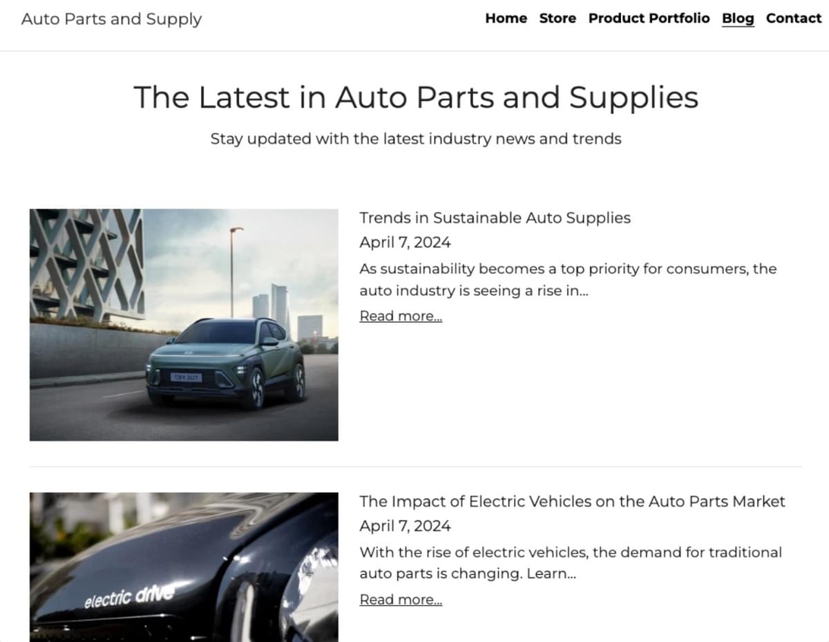 Verkaufe Autoteile mit Strikingly