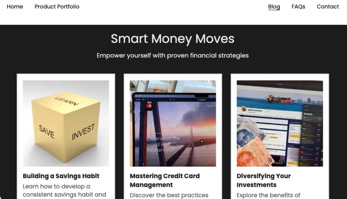 Financieel blog van Strikingly