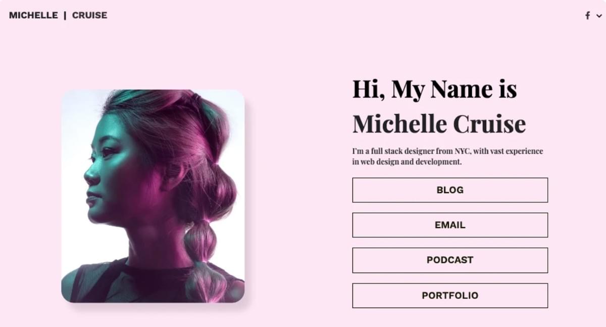 Michelle Cruise-sjabloon van Strikingly