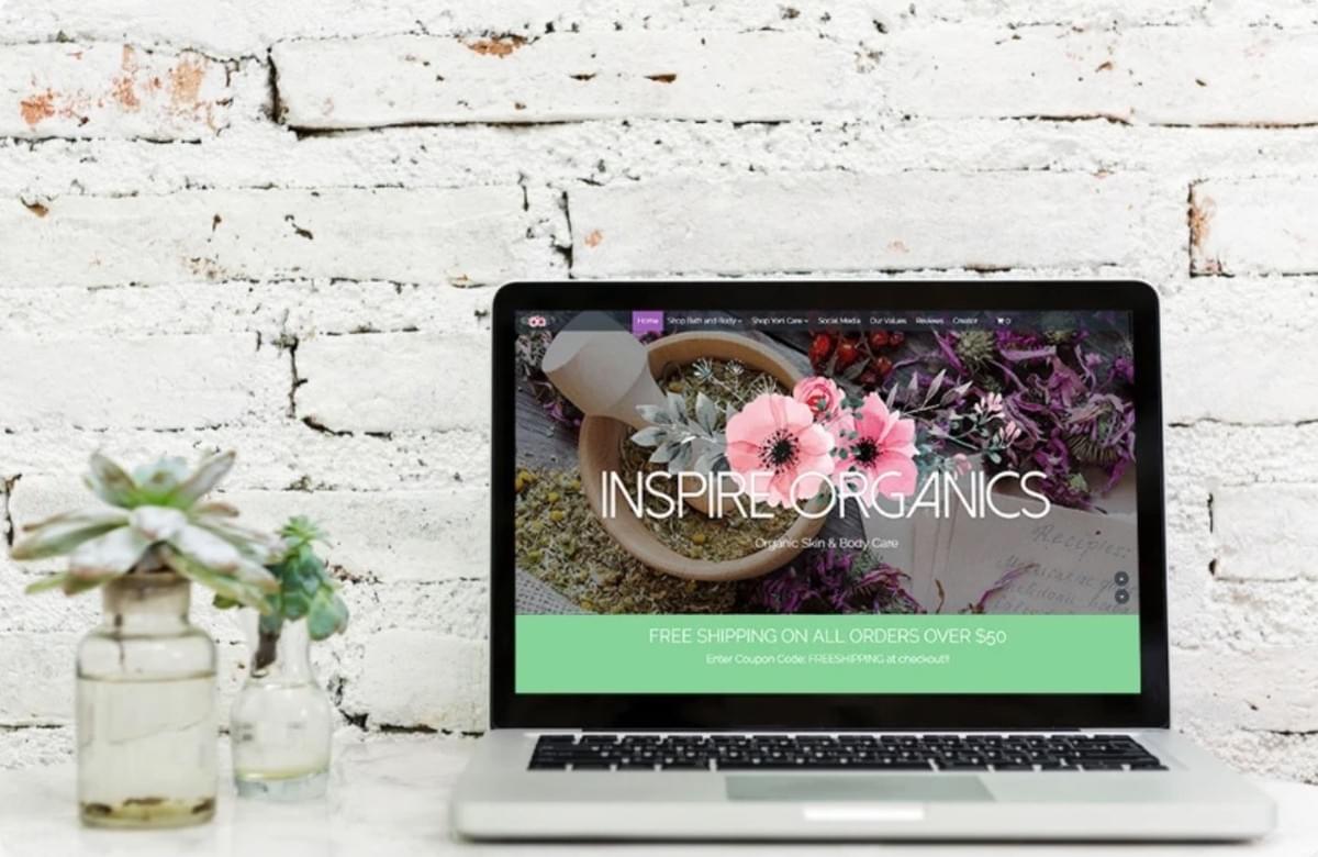 Webhosting mit Strikingly: Inspire Organics