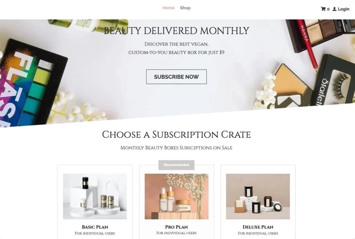 Modelo MysteryBox da Strikingly