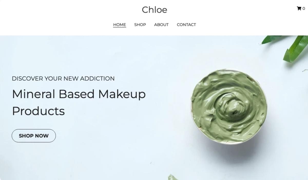 Modelo de loja online Chloe da Strikingly