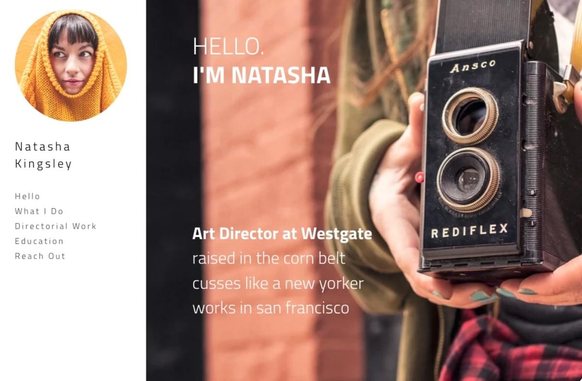 Modelo Fotográfico Elegante da Strikingly