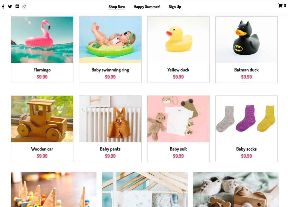 Peggi Store Sjabloon van Strikingly