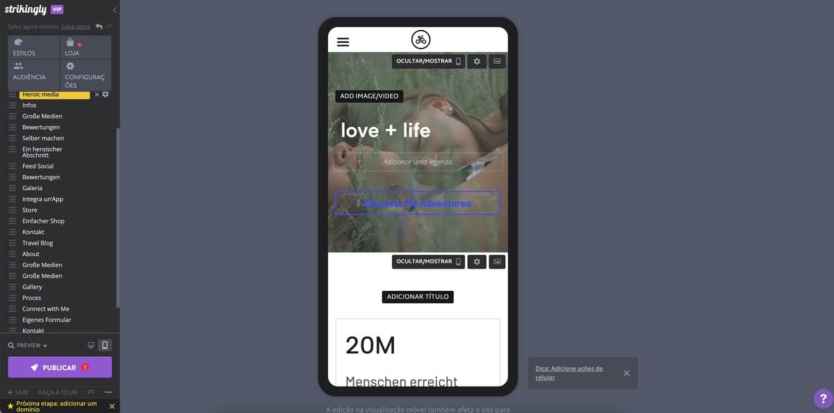 Como aumentar as vendas no e-commerce com o Strikingly - Otimizar para dispositivos móveis