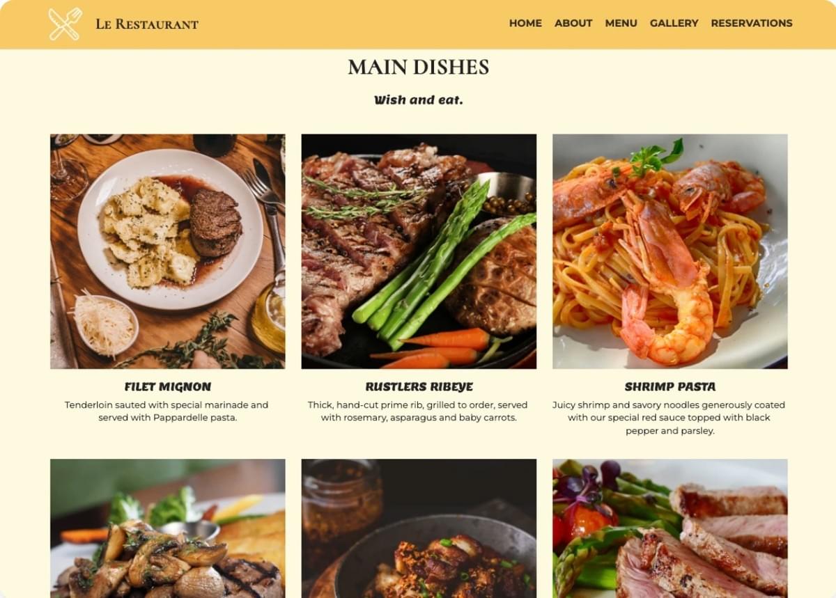 Le Restaurant Sjabloon: Online Voedselondernemings Idee