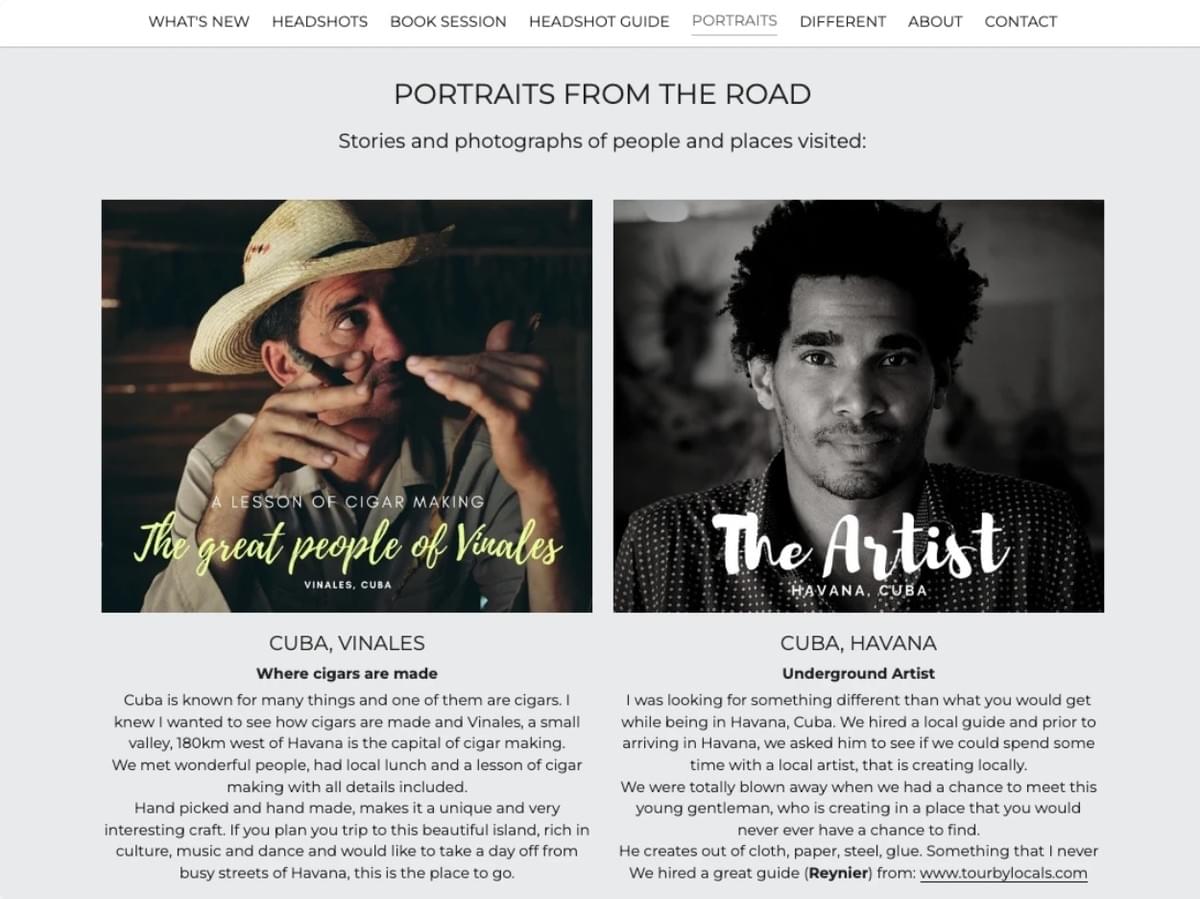 Site de fotografia: MB visuals