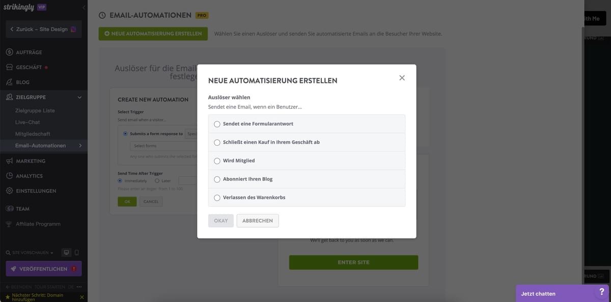 Erstellen Sie einen digitalen Marketing-Funnel auf Strikingly – E-Mail-Nachverfolgung