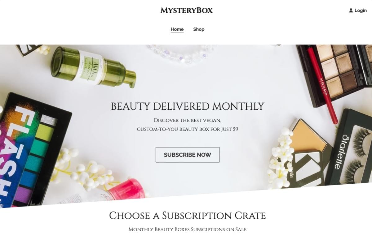 Mystery Box Sjabloon van Strikingly