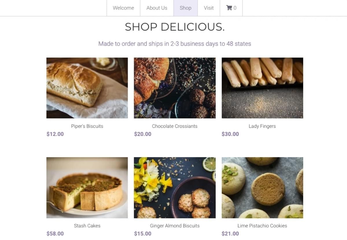 Minimal Online-Shop-Template von Strikingly