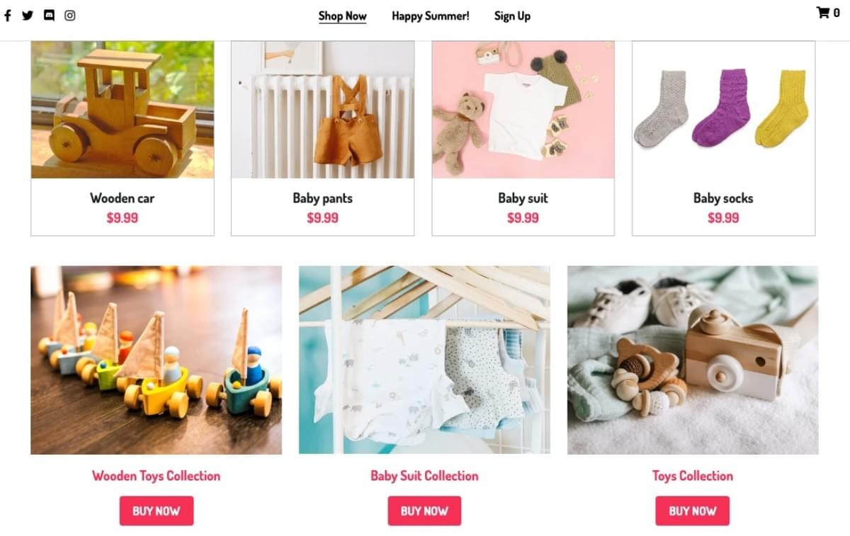 Peggi Online Store-sjabloon van Strikingly