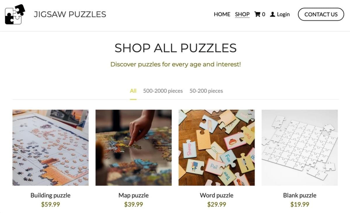 Jigsaw Puzzle Template van Strikingly