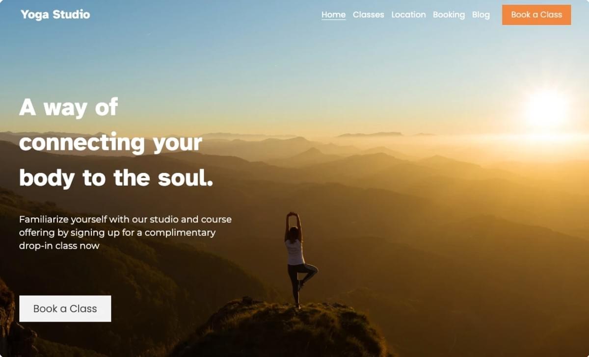 Template de Yoga da Strikingly