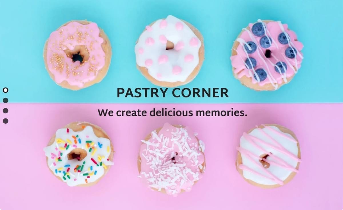 Pastry Corner Sjabloon van Strikingly