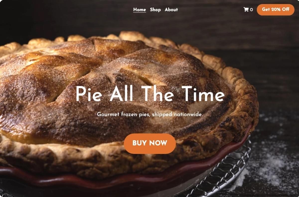 „Pie All the Time“-Vorlage von Strikingly