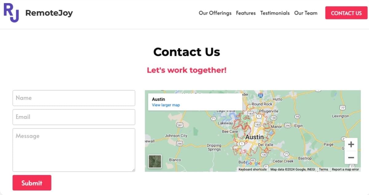 Remote Joy Template von Strikingly