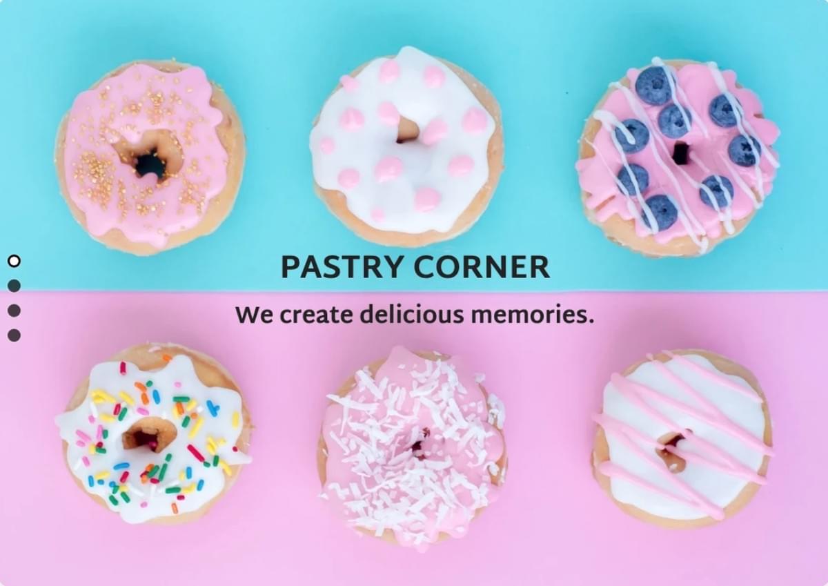 Pastry Corner Sjabloon van Strikingly