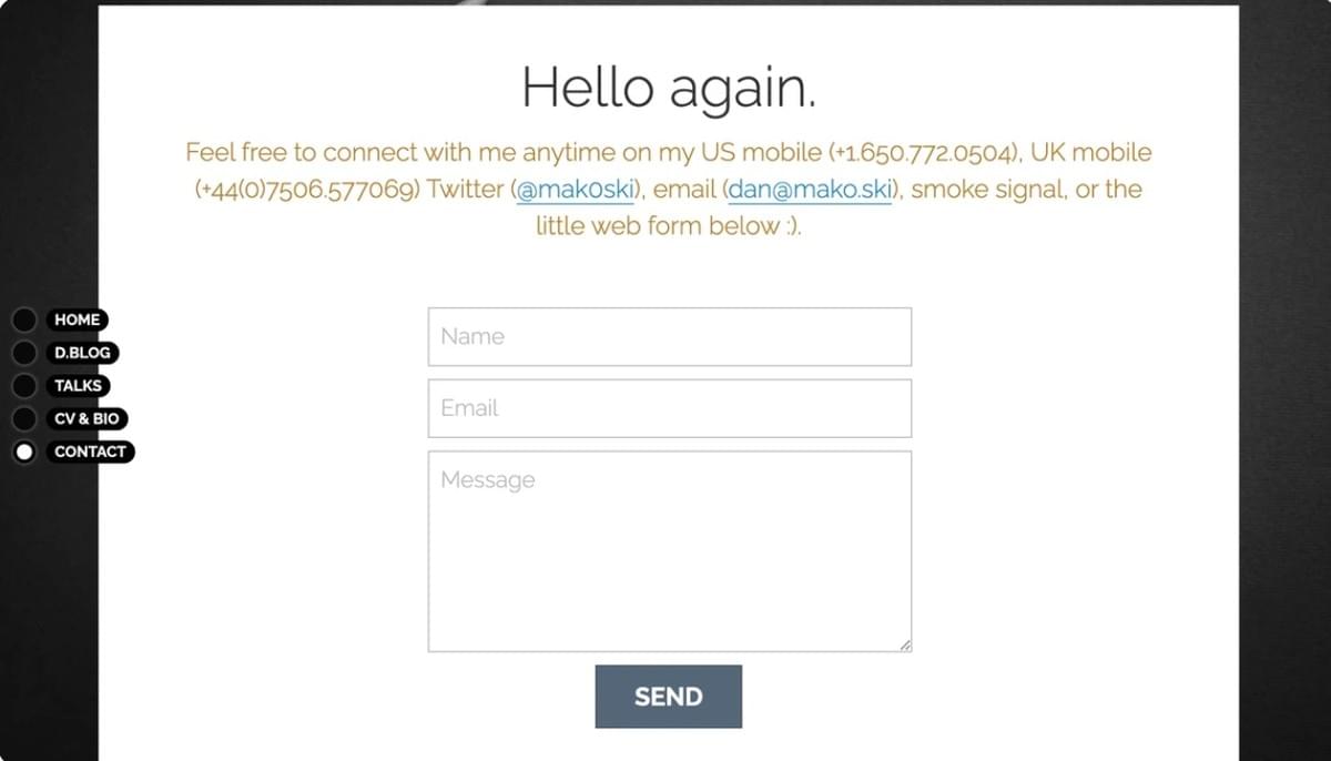 E-mail met het logo van Dan Makoski