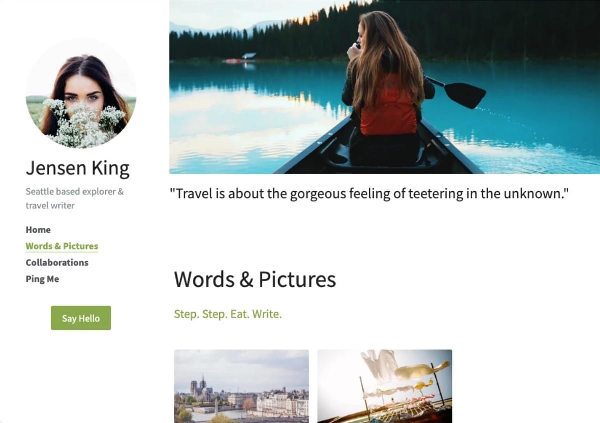 Limpo Blog Modelo da Strikingly