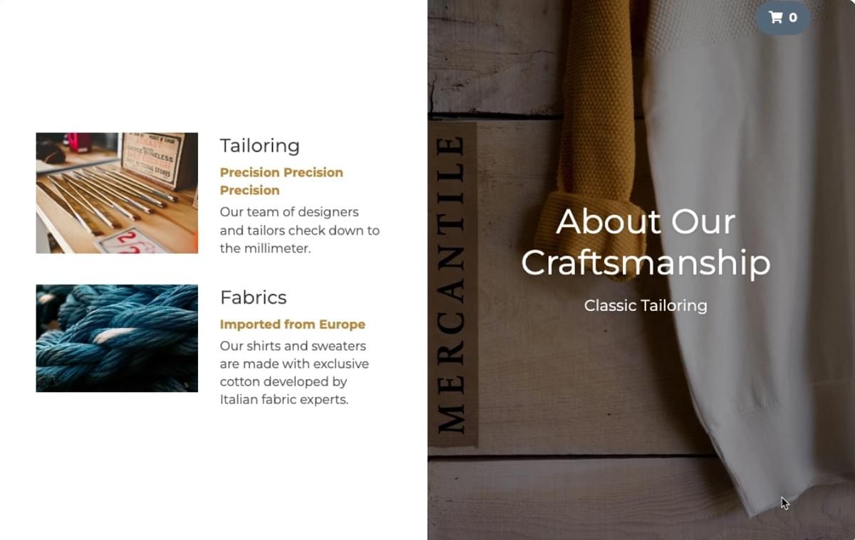 Perspektive Vorlage von Strikingly