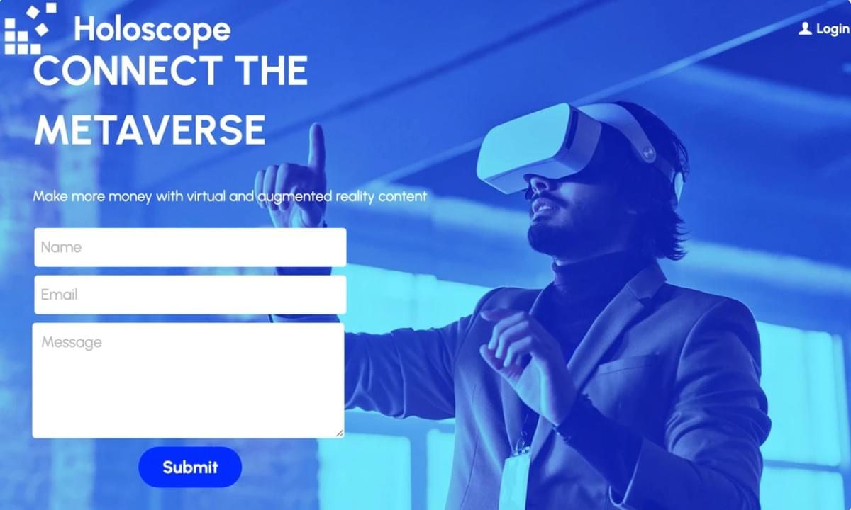 Holoscope-Vorlage von Strikingly