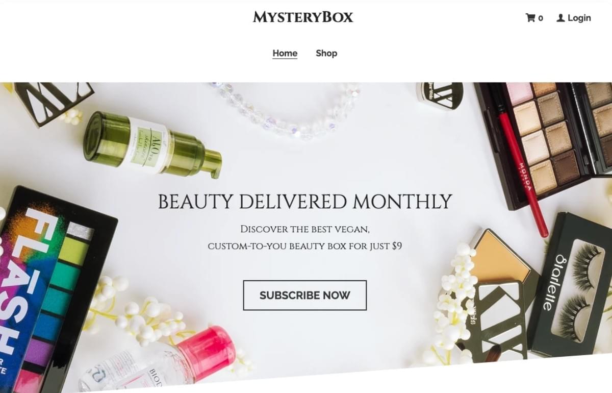 Mystery Box-sjabloon van Strikingly
