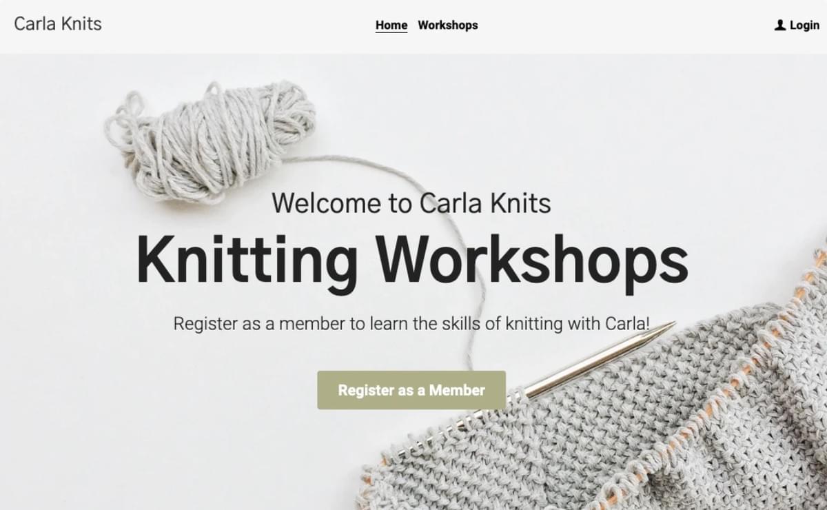 Carla Knits-sjabloon van Strikingly