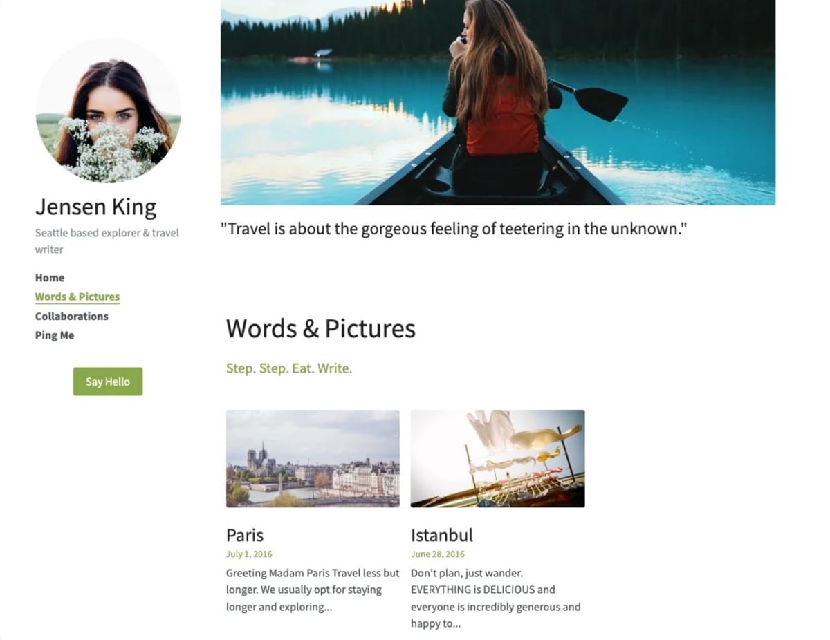 Schoon Blog Sjabloon van Strikingly