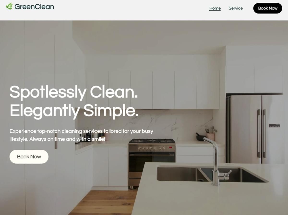 Modelo GreenClean da Strikingly