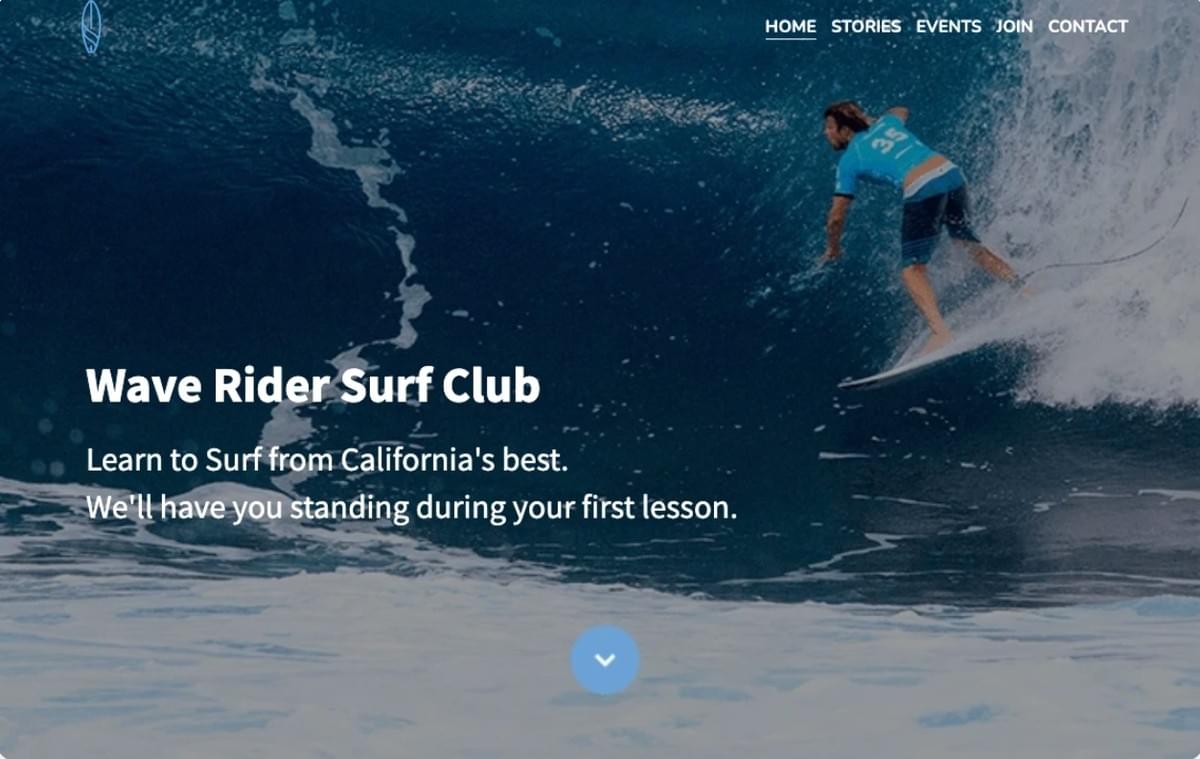 Surf Sjabloon van Strikingly