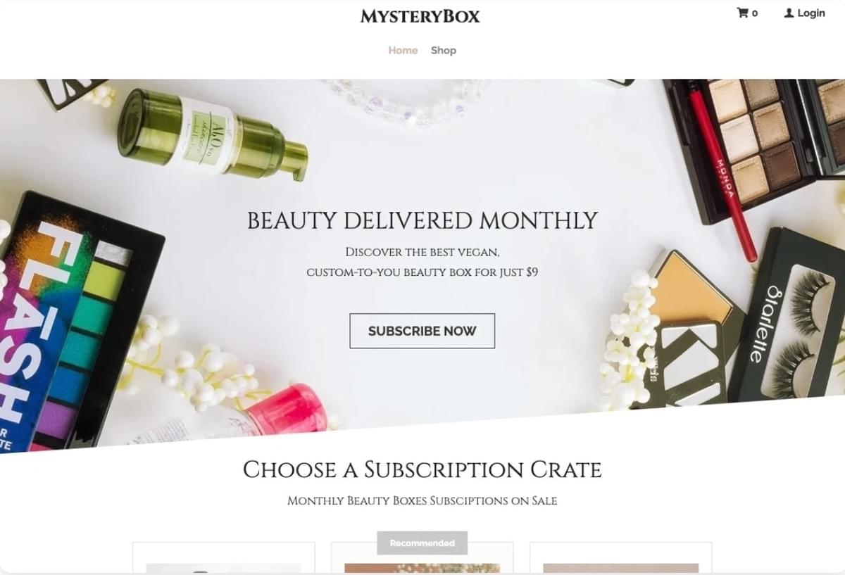 Mystery box-sjabloon van Strikingly