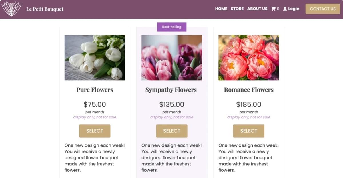Le Petit Bouquet Sjabloon van Strikingly