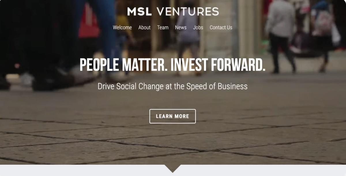 MSL Ventures-sjabloon van Strikingly