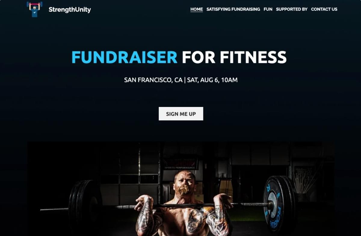 StrengthUnity-Spendenvorlage von Strikingly