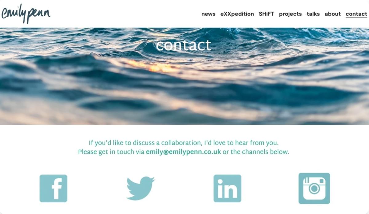 E-mail com a marca Emily Penn