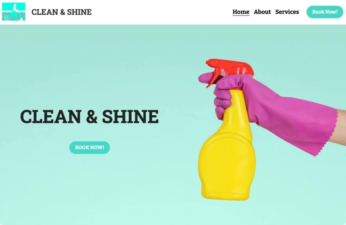 Modelo Clean & Shine da Strikingly