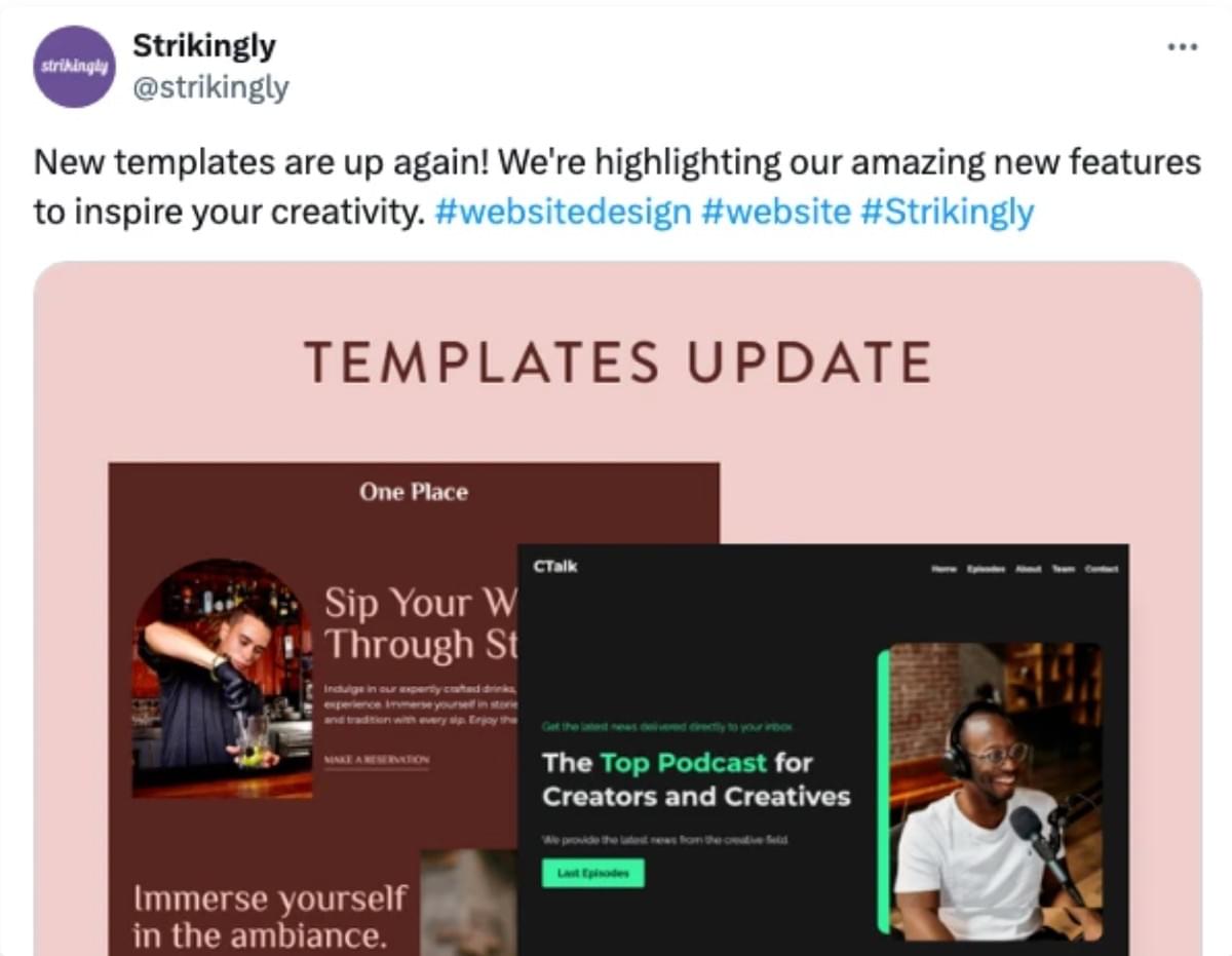 Strikingly X Post