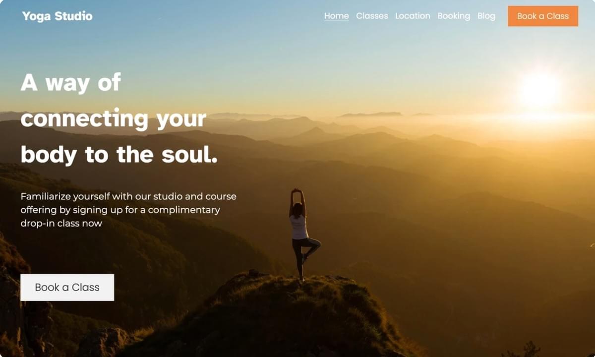 Yoga Sjabloon van Strikingly