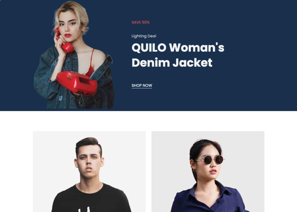 Modelo de loja online Quilo da Strikingly